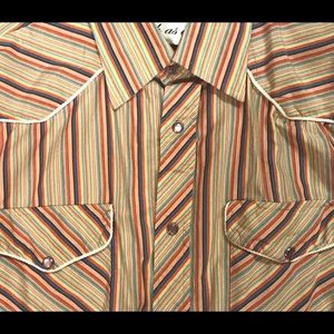Striped Multicolor Casual Button Down Shirt
